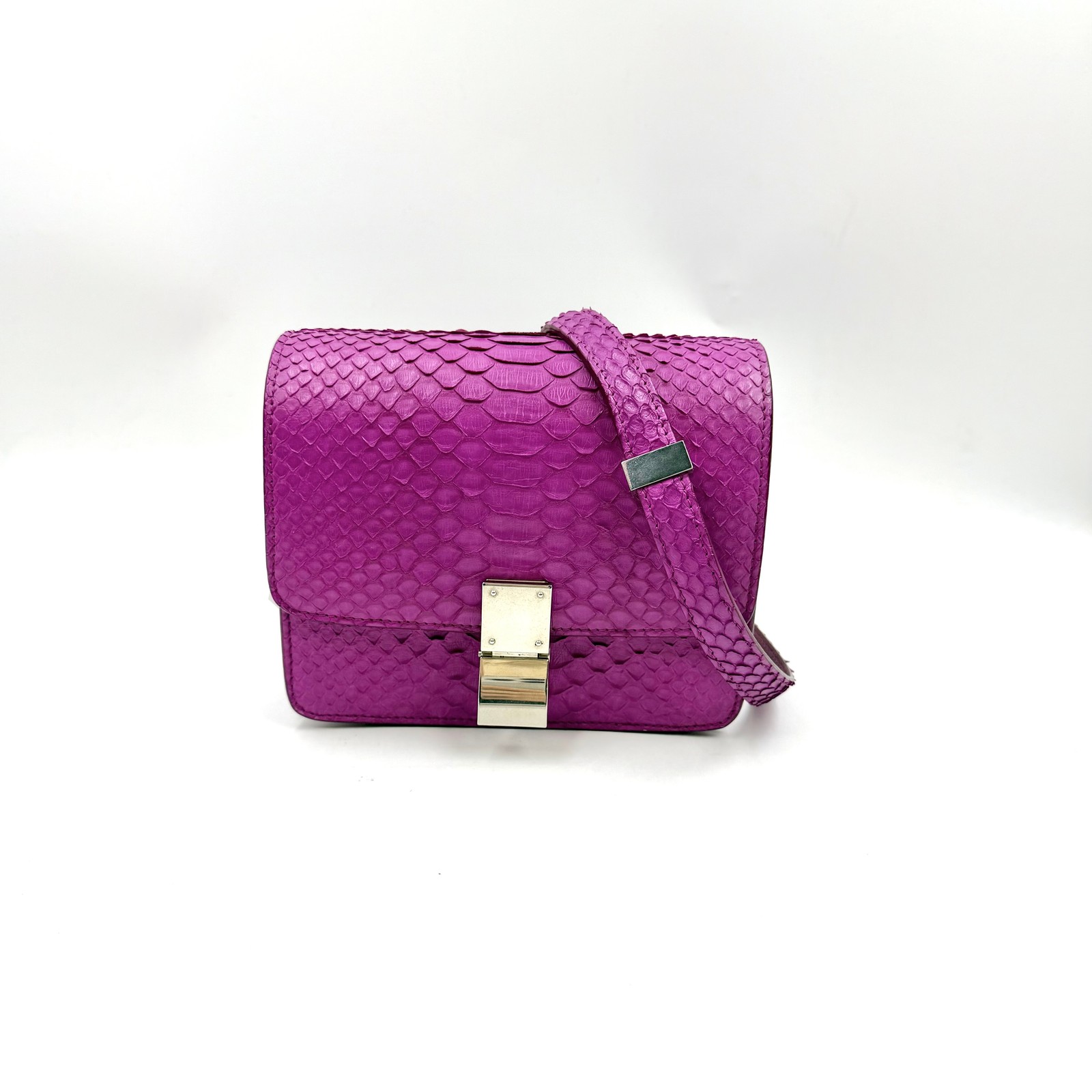 2567 Pre-owned Celine python print classic should… - image 1