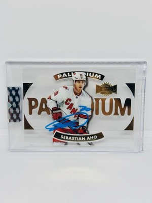 2019 Upper Deck Clear Cut SEBASTIAN AHO Metal Universe Palladium Auto Carolina