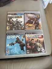 Lot of 4 Sony PS3 Games Brink Mass Effect 2 Uncharted 3 Socom 4 CIB