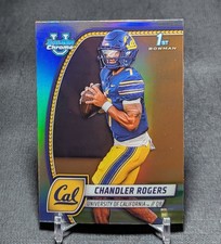 Chandler Rogers 1st Refractor Rookie 2024 Bowman Chrome University Card #41. rookie card picture