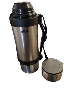 Thermos NCS-18N 1.8L Stainless Steel Vacuum Bottle w/ Cup Lid & Strap