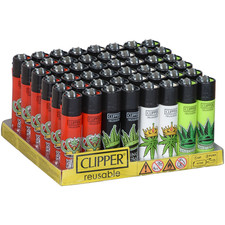Clipper Lighters - Refillable, Classic Lighters. Crown - Display of 48 Lighters 