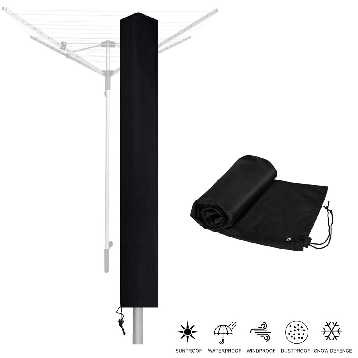 Heavy-Duty Waterproof Rotary Washing Line Cover with Zip Airer