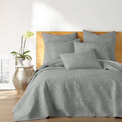 homthreads Quilt Set Waffle Jacquard Traditional Pre-Washed, Green, King