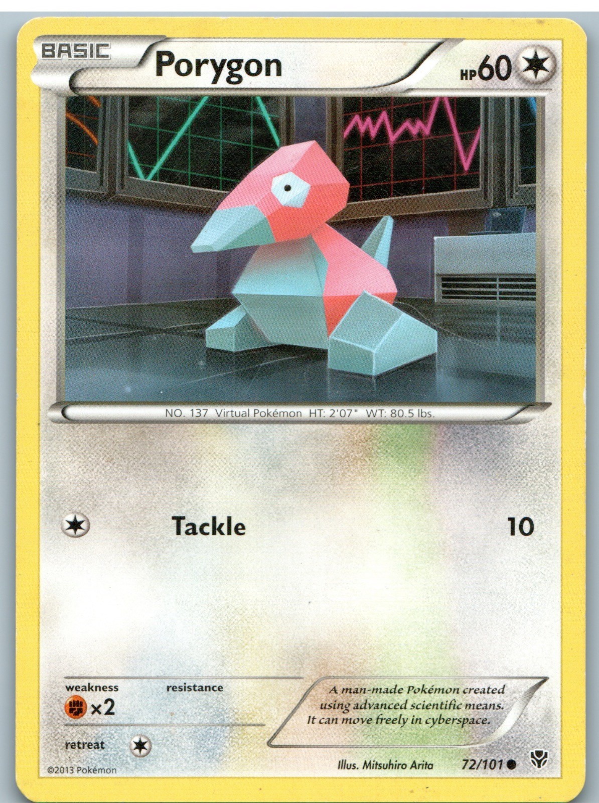 Porygon 72/101 Common Plasma Blast Pokemon Moderately Played