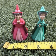 Disney Sleeping Beauty Flora Fauna Fairy Godmother Figures Lot of 2 Used