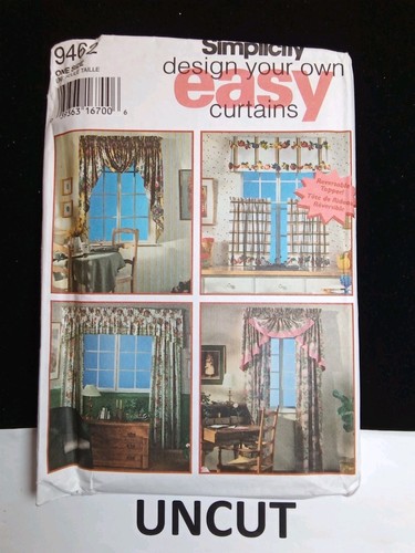 SIMPLICITY Home Decor UNCUT Easy Pattern 9462 Window Treatments Swags Curtains - Picture 1 of 8
