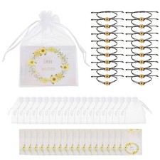 20 Pcs Sunflower Bracelets Adjustable Surf Friendship Bracelet Set, Black