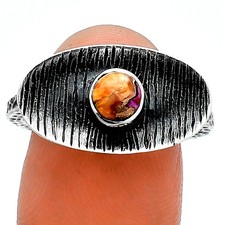 Spiny Oyster Turquoise - Arizona 925 Sterling Silver Ring s.8.5 Jewelry R-1573