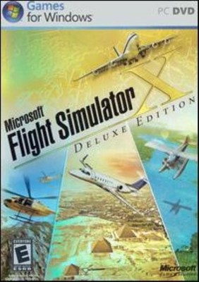 MS Flight Simulator X Deluxe w/ Manual PC DVD fly aircraft helicopters sim game!