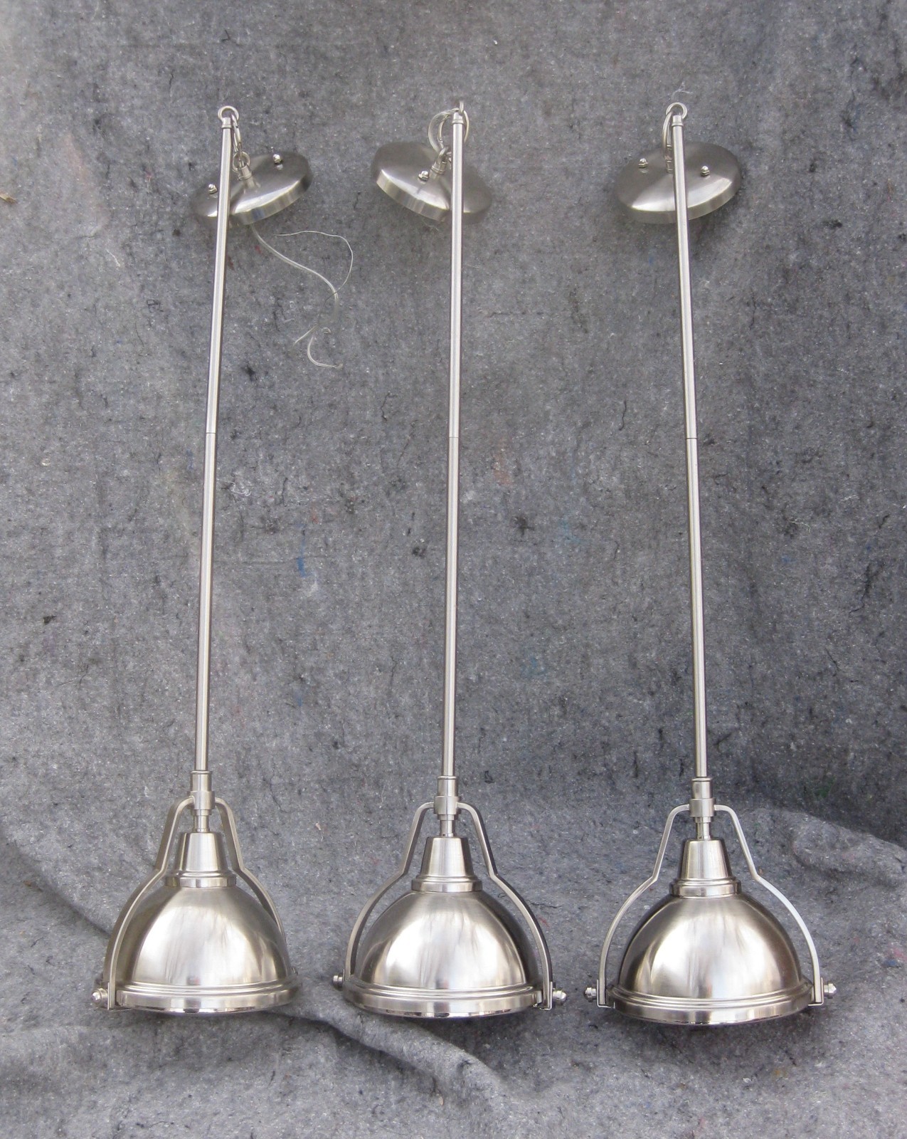 35" Pendant Light Fixtures Clear Ribbed Glass