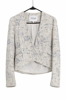 Derek Lam 10 Crosby Button Lined Blazer Suit Jacket Ivory Blue Size 2 Women