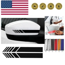 2pcs Car Rear View Mirror Stickers Decor DIY Car Body Sticker Side Decal Stri...