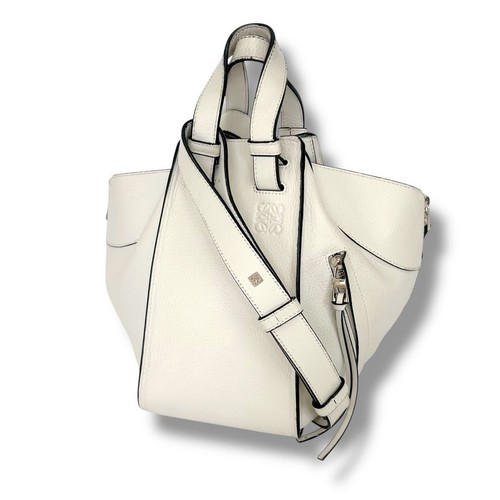 LOEWE Hammock Small 2way Shoulder Bag White Ivory Leather Handbag