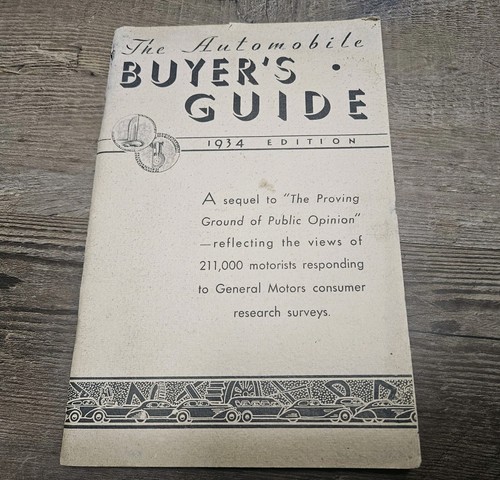 1934 Edition The Automobile Buyers Guide Book Buick Oldsmobile Cadillac Chevy