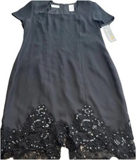 Liz Claiborne Classic Black Dress With Sequined Bottom. This Is New With Tags.