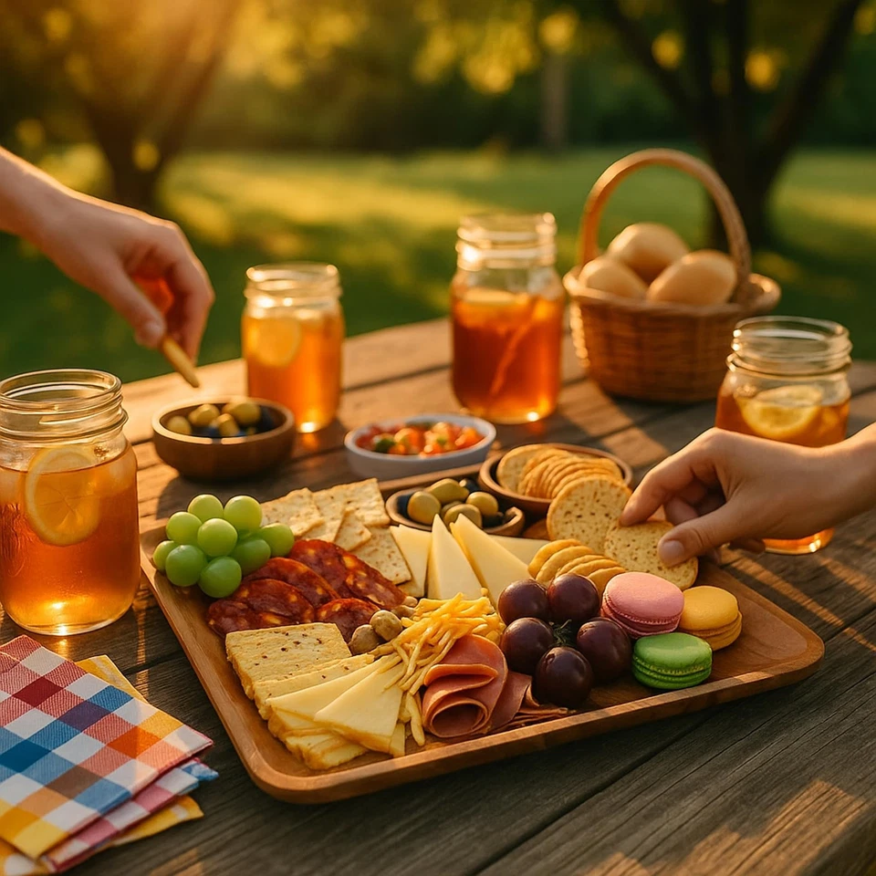 Conjunto de pratos de madeira de 4 – 10” pratos quadrados de madeira de acácia, louça rústica para... - Imagem 4 de 4