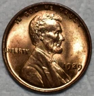 Brilliant Uncirculated 1929-P Lincoln Cent, Fiery, Nearly Full-Red specimen.