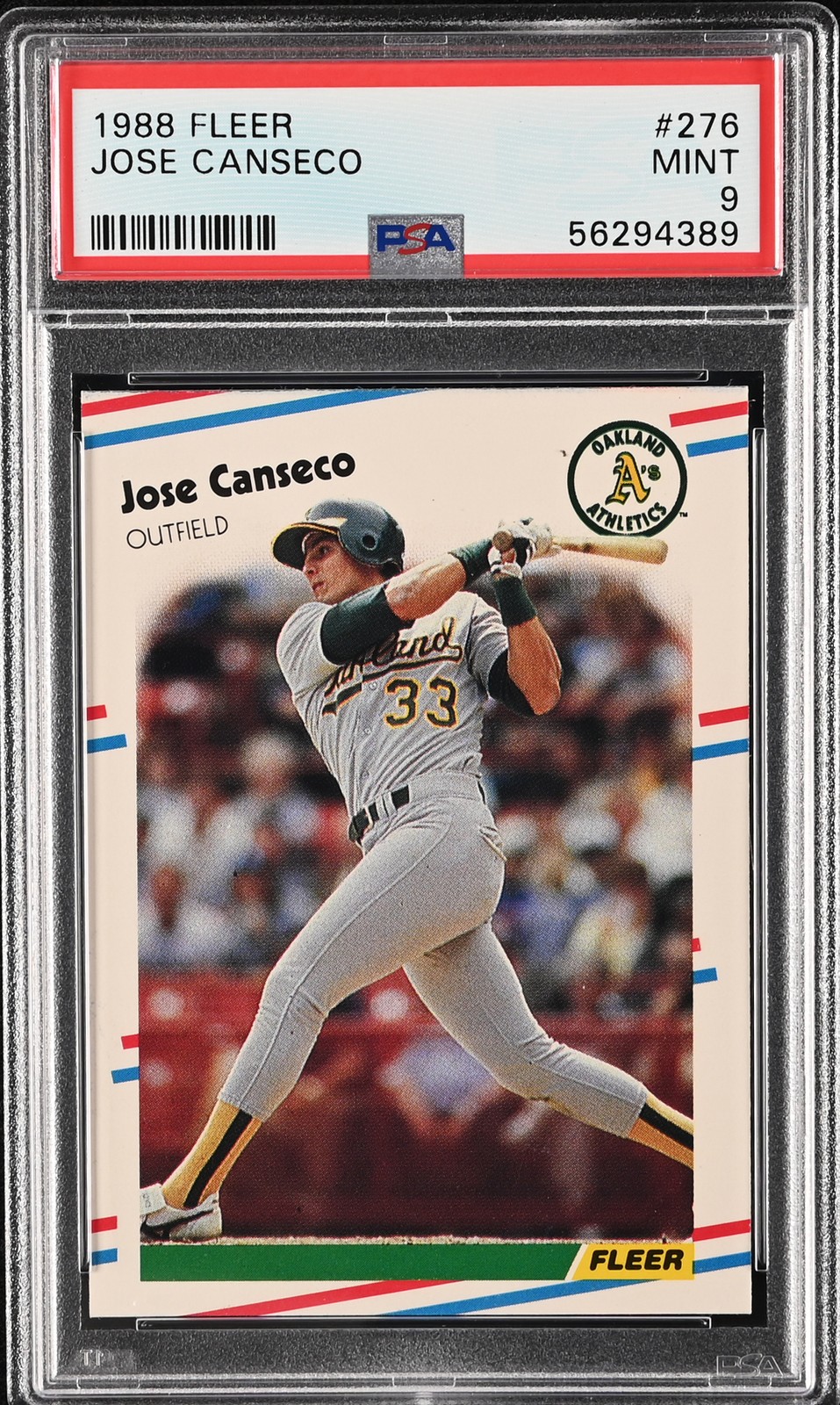 1988 FLEER #276 JOSE CANSECO PSA 9