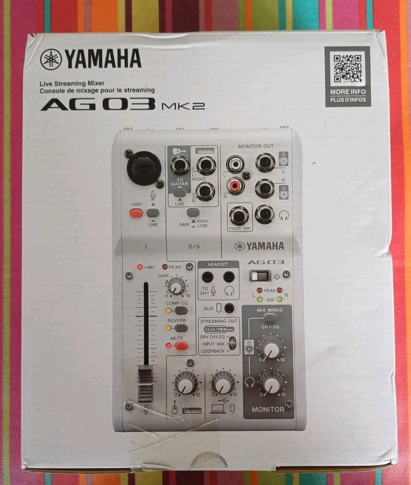 Yamaha AG03 MK2 3 Channel Live Streaming Mixer - White - FREE POSTAGE ✅️ - Image 4 of 4