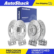 Front Rear Drilled Slotted Brake Rotors Calipers for 2016 Kia Sportage