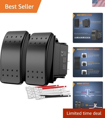Compact 2-Pack Momentary Rocker Switches with Jumper Wires for Easy Installation