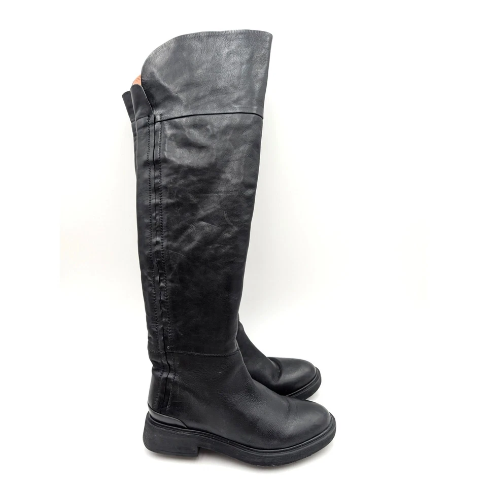 Botas de equitação femininas Franco Sarto Battina panturrilha larga zíper lateral preto tamanho US7 EU37 - Imagem 3 de 4