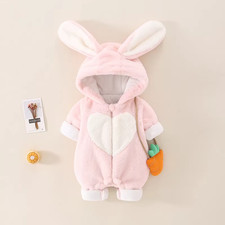 Autumn Winter Outfit for Baby Cute Warm Bodysuit Bunny Costume