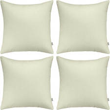 4-Pack 100 Cotton Comfortable Solid Decorative Throw Pillow Case Square Cushion