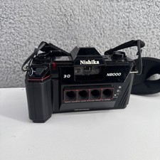 Nishika N8000 3-D 30MM Quadra Lens System Camera w/ Case USED-UNTESTED