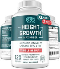 BIOTEQUELAB Height Growth Maximizer Calcium Vitamin D3 and Zinc Blend Pills B...