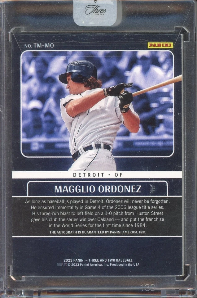 2023 Panini Three & Two Timeless Moments Auto Holo Gold Magglio Ordonez 2/8 - Image 2 of 2
