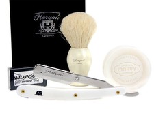 Cut Throat Single Blade Razor Kit with Badger Shaving Brush Soap