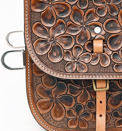Leder Western Pferdesattel strapazierfähig traditionell Trail Ride Satteltasche - Bild 3 von 7