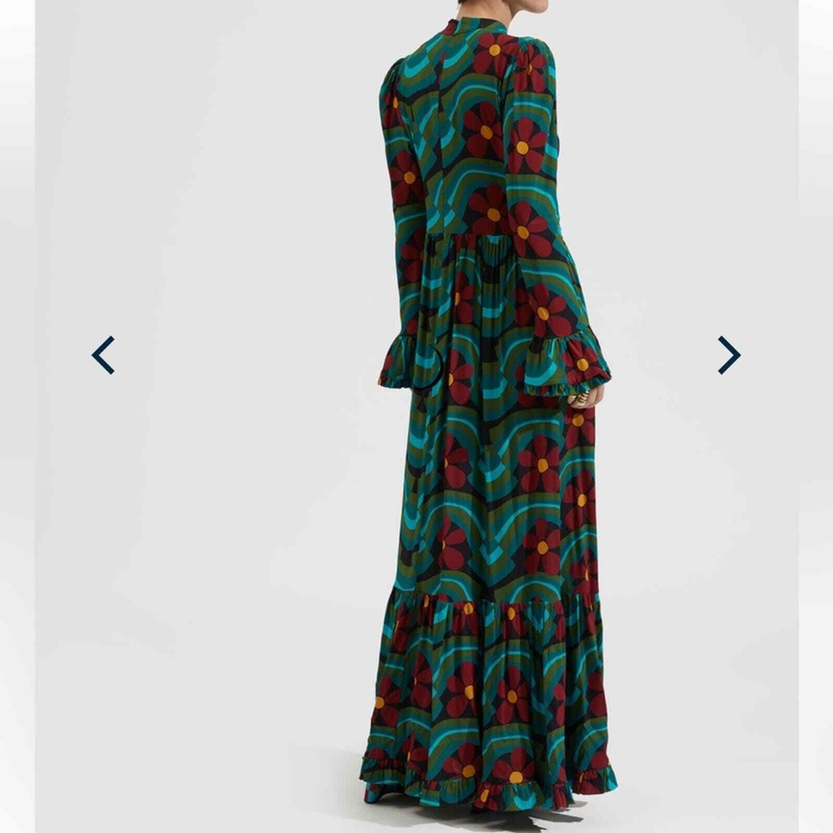 NWT La DoubleJ Visconti Maxi Dress Green Red Floral size