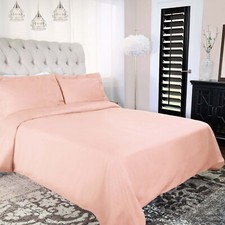 300 Thread Count Solid Cotton Percale Solid 3-Piece Duvet Cover Set