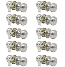 Probrico (10 Pack) Round Passage Door Knob(Non-Locking Knobs)