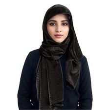 Glitter Muslim Hijab for Women Breathable Stretchy Long Scarf Shawl Fashion T...