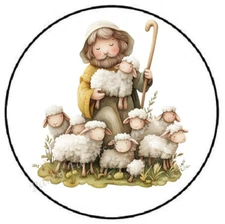 SHEPHERD CHRISTMAS RELIGIOUS ENVELOPE SEALS LABELS STICKERS PARTY FAVORS