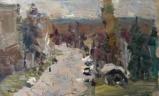 Oil painting on cardboar autumn Unframed wall decor Home Decor Ukrainian painter