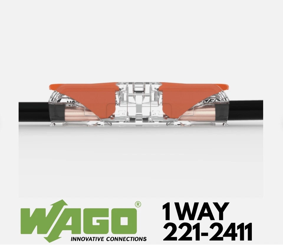 20x Wago 221-2411 Slim Series 1 way Electrical Connectors Wire Clamp Cable Lever - Image 4 of 4