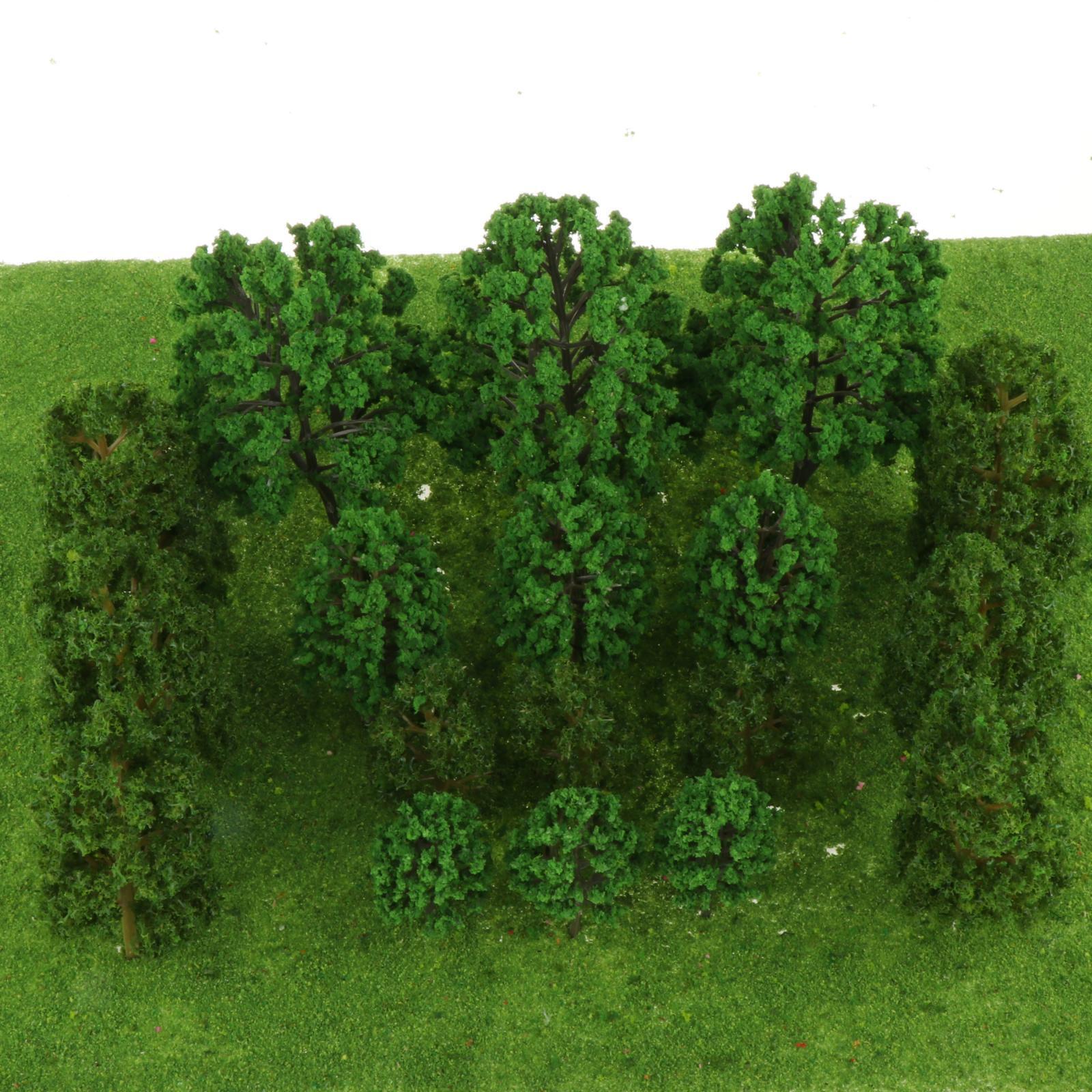40 Stück Realistische Modellbäume | 7 Cm Hoch, Grün | Für Architekturmodelle, Dioramen & Landschaftsgestaltung