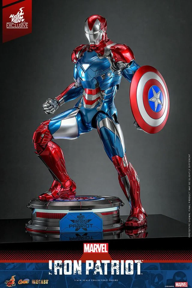 MARVEL - Iron Patriot 1/6 Action Figure 12" Exclusive CMS021-D68 Hot Toys - Photo 3/4