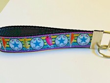 Key Fob Key Chain Holder Wrist Lanyard Strap Rainbow Converse Hot Pink Blue