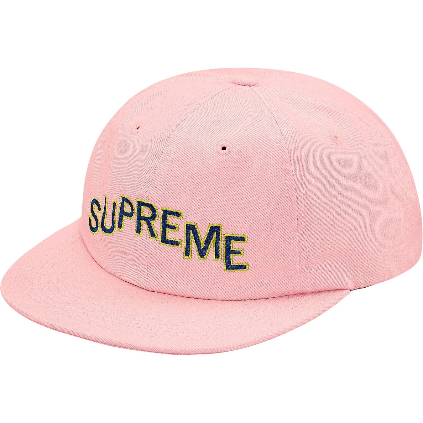 Casquette Supreme Stepped Arc 6 panneaux rose clair F/W 17