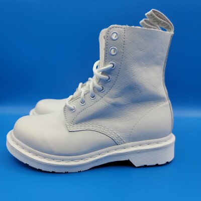 Doc Martens Pascal Mono White 1460 Boots Women s Size 6 Leather Doc Martens New