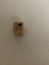 The Paper Studio - Rubber Stamp - Word Love - with Heart - Extra Small Size