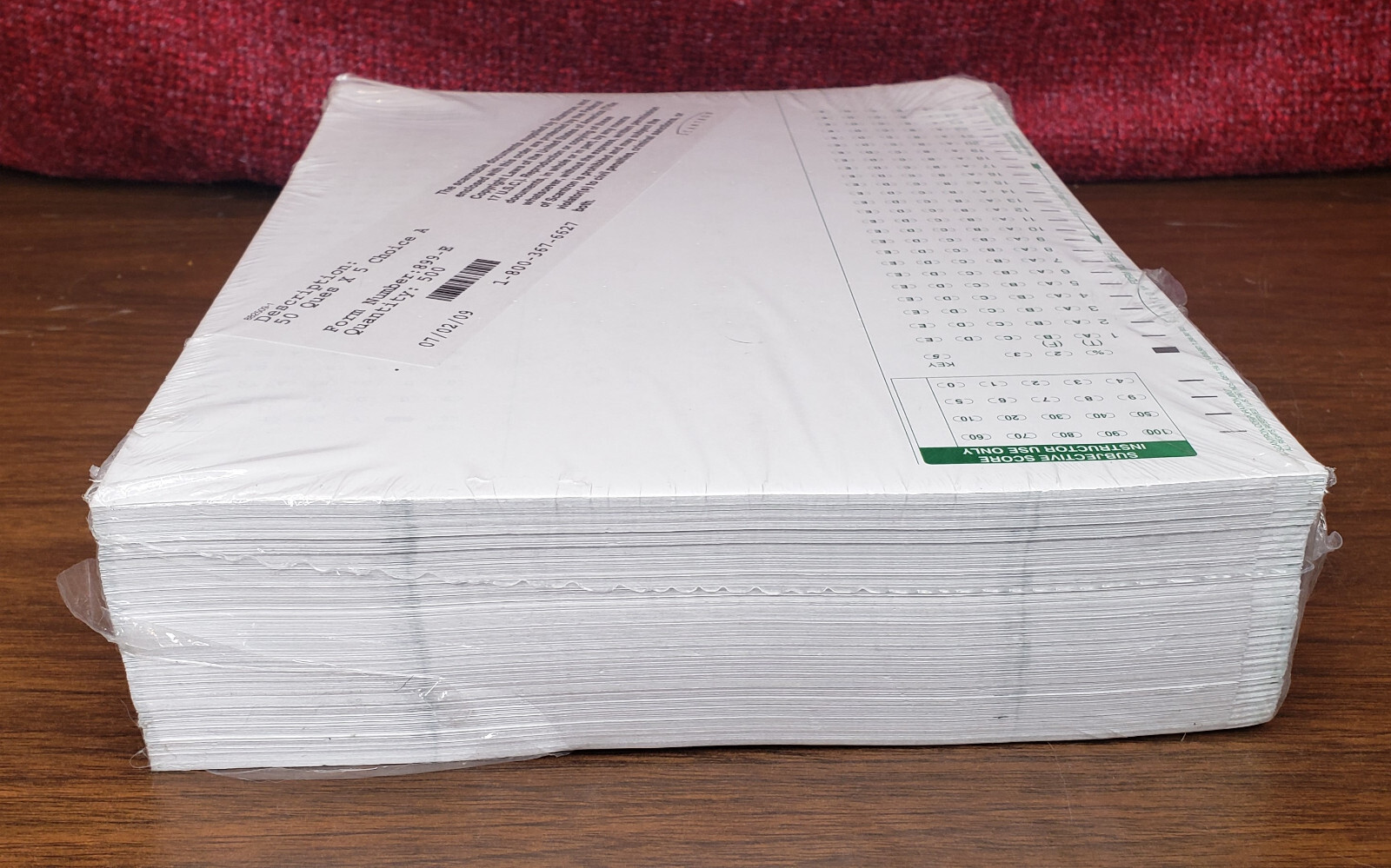 Test Sheets 500 NEW Scantron Test Sheets 899-E, 50 questions 5 choices + workspace ...