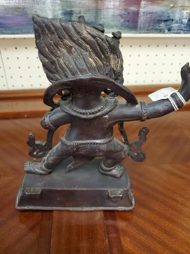 Estatua Vajrabhairvba hecha a mano en cobre 9 de alto Foto 2 de 2