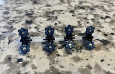 4PC Set Flower Hair Clip, Mini Jaw Clip Made with Swarovski Crystals/Color-Blue